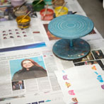 Mia Sarosi at work in her studio 2016